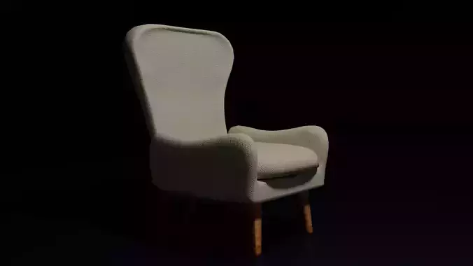 High-Quality Modern Beige Armchair 3D Model