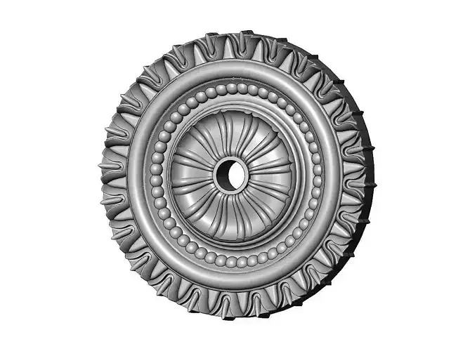 Double rib carved ceiling medallion rosette relief 