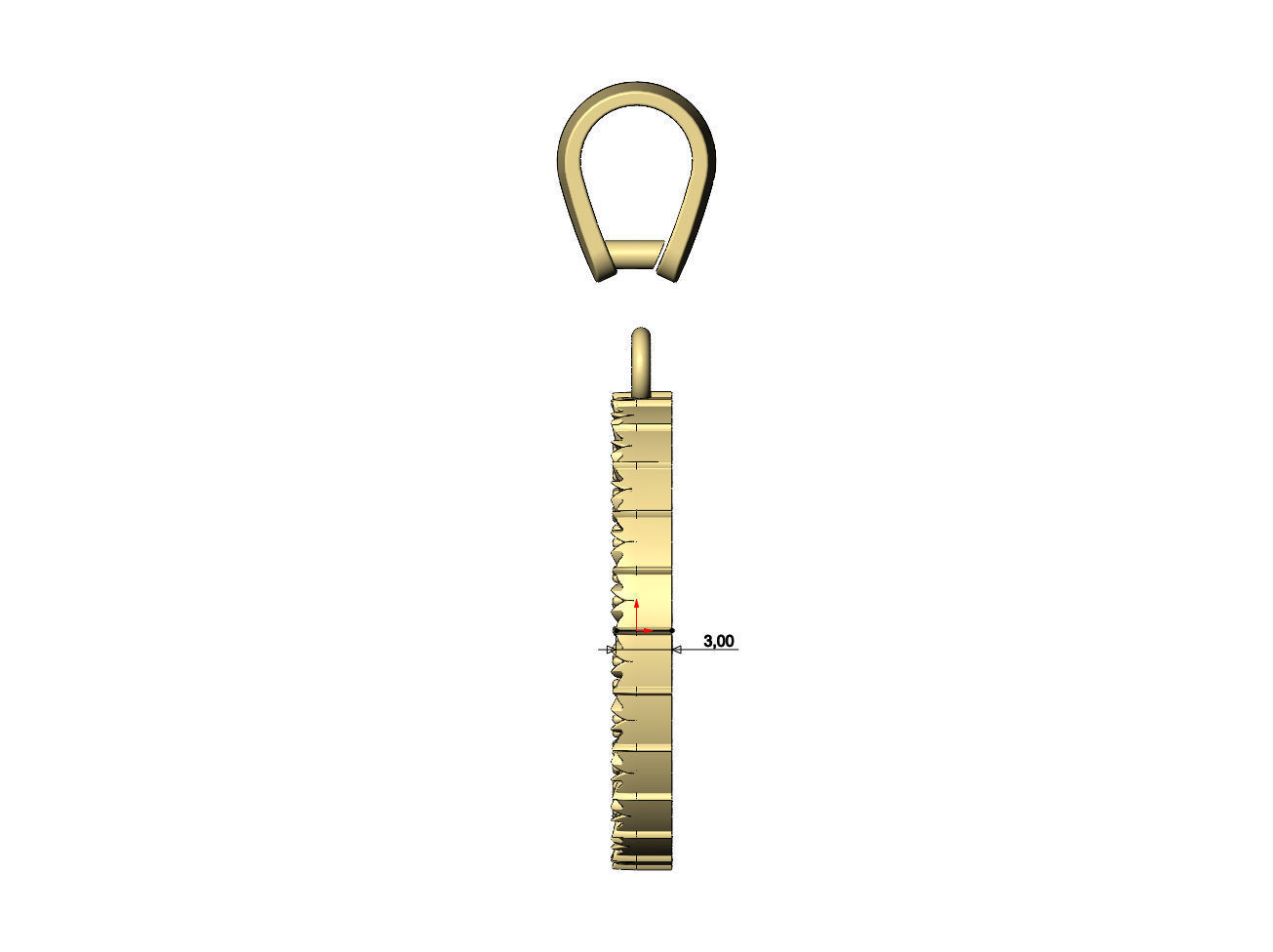 Iced leaf pattern carving diamond pendant with bail 3D print model_7