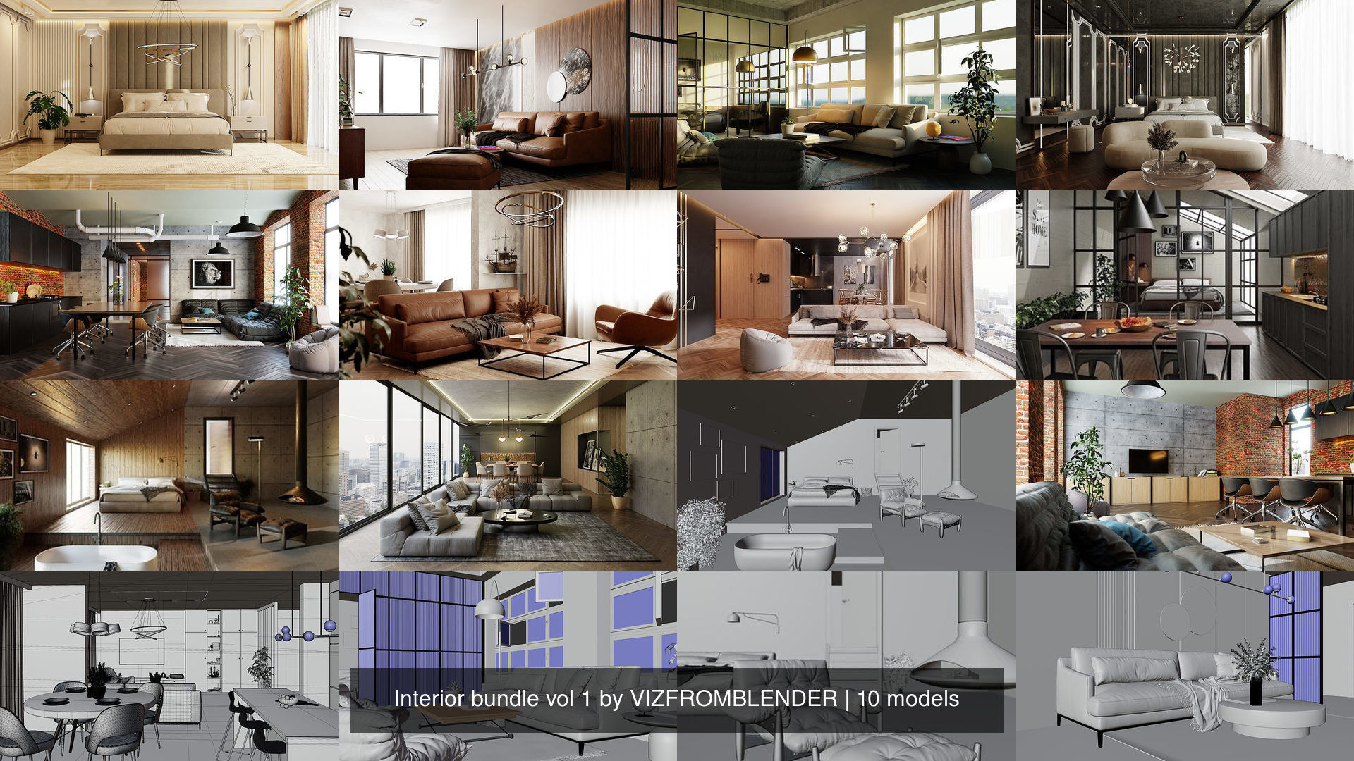 Interior bundle vol 1 by VIZFROMBLENDER 3D Model Collection_0