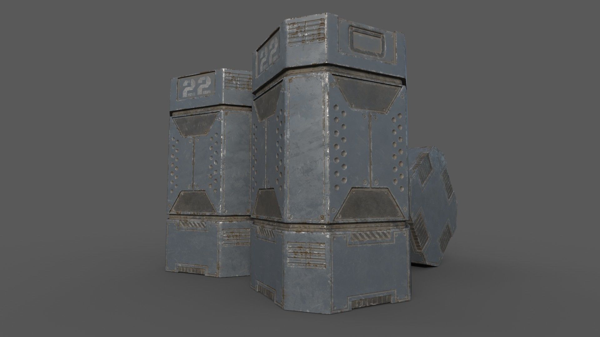 Sci-Fi Cargo Low-poly 3D model_10