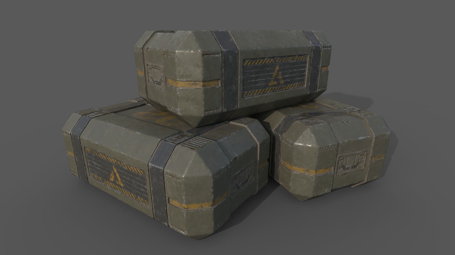 Sci-Fi Cargo Low-poly 3D model_1