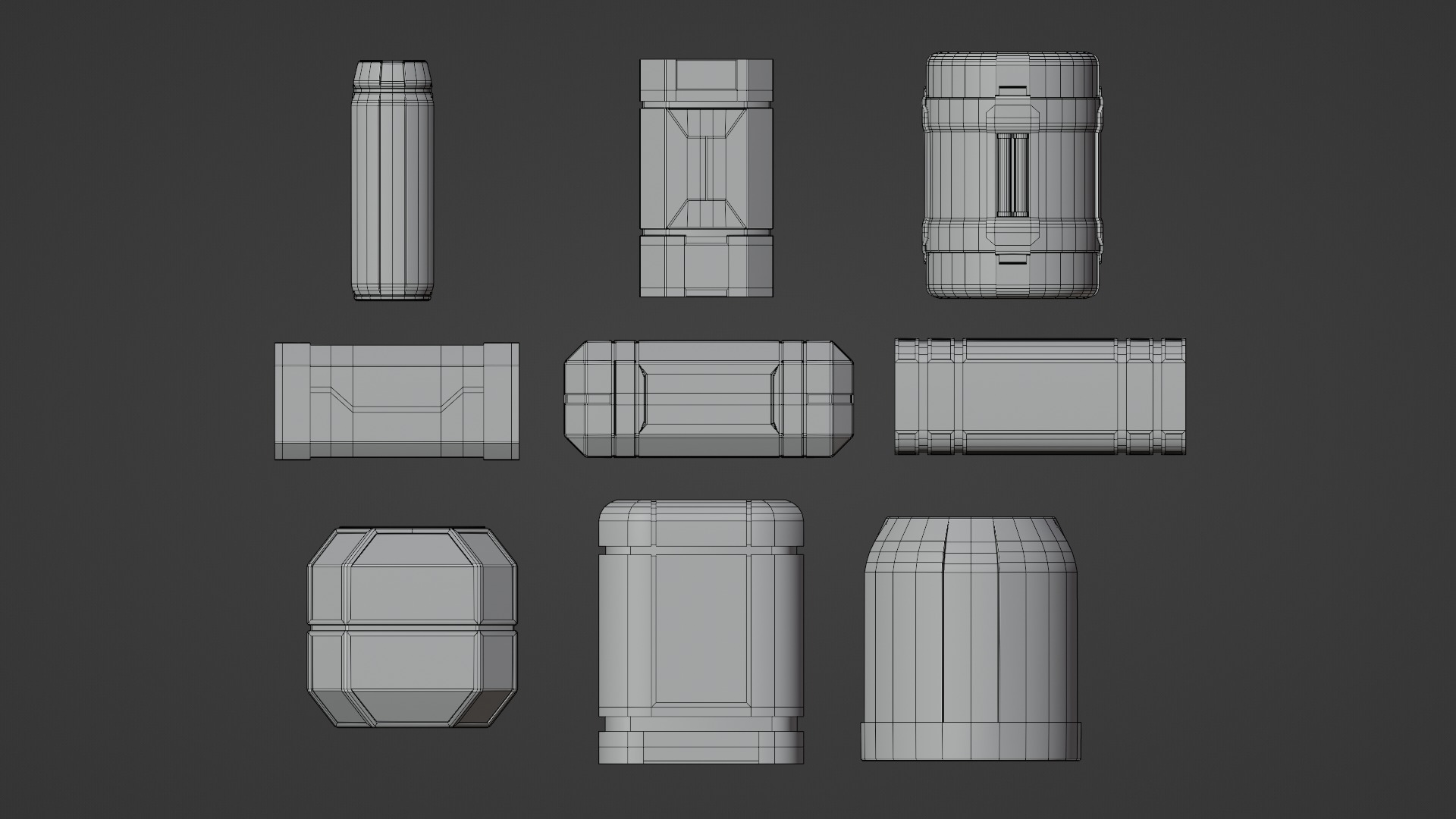Sci-Fi Cargo Low-poly 3D model_19