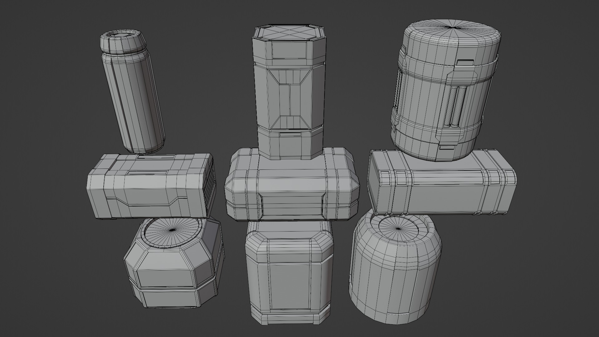 Sci-Fi Cargo Low-poly 3D model_20