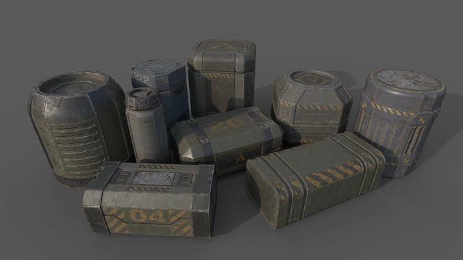 Sci-Fi Cargo Low-poly 3D model