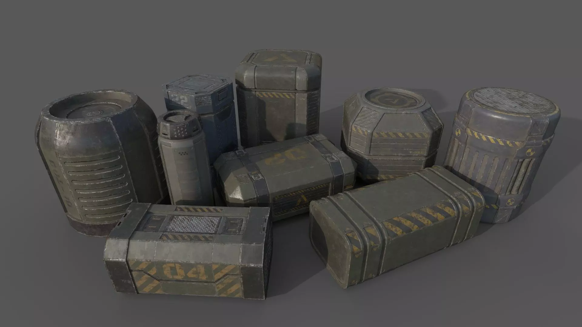 Sci-Fi Cargo Low-poly 3D model_0