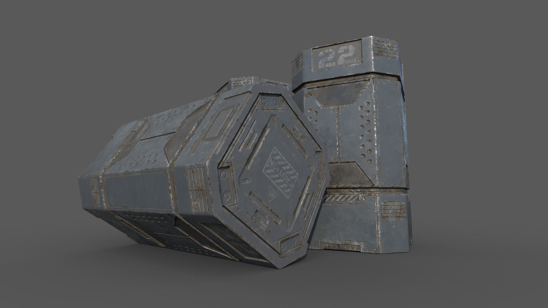 Sci-Fi Cargo Low-poly 3D model_9