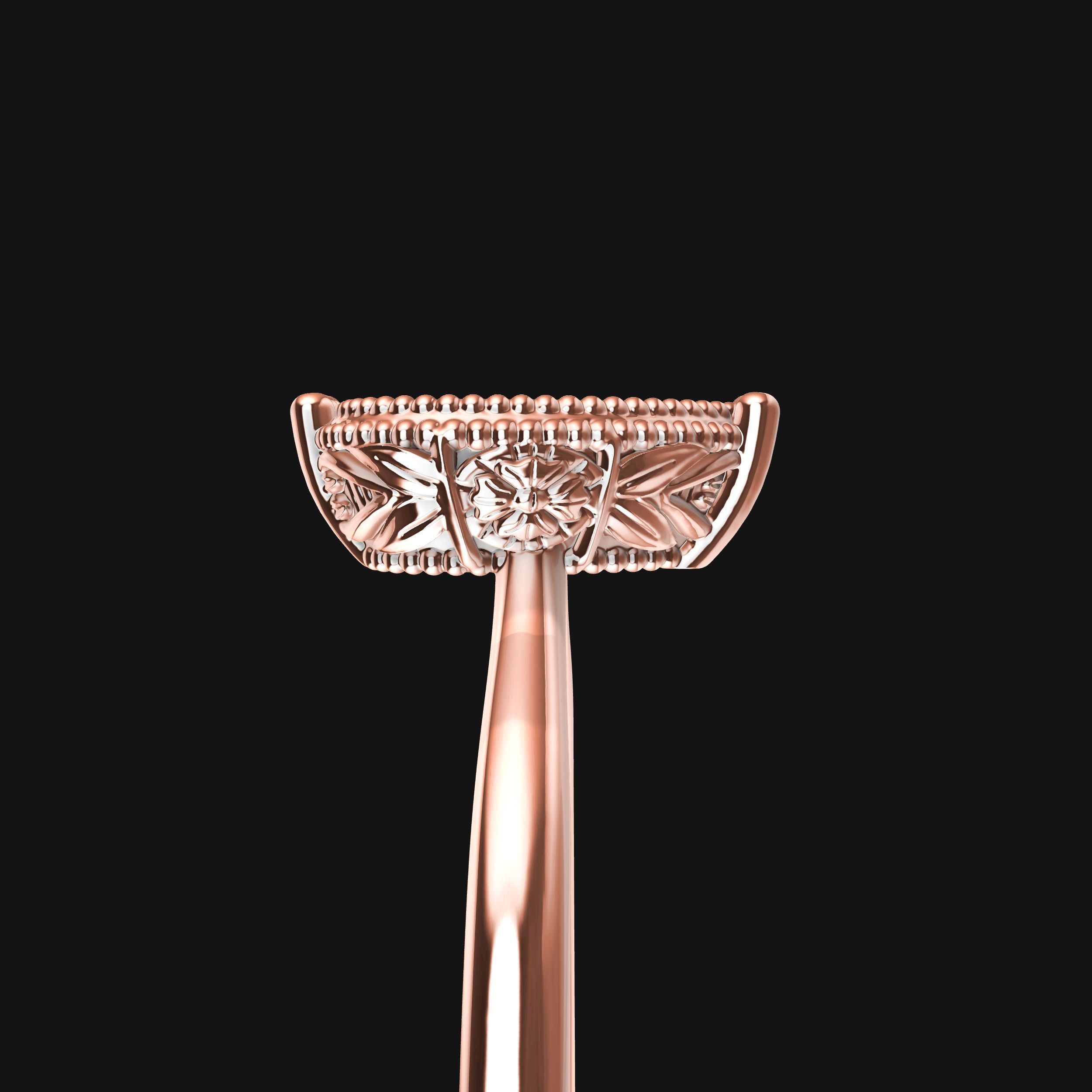 Pear Solitaire Engagement Ring 3D print model_5