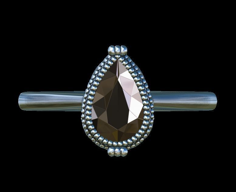Pear Solitaire Engagement Ring 3D print model_31