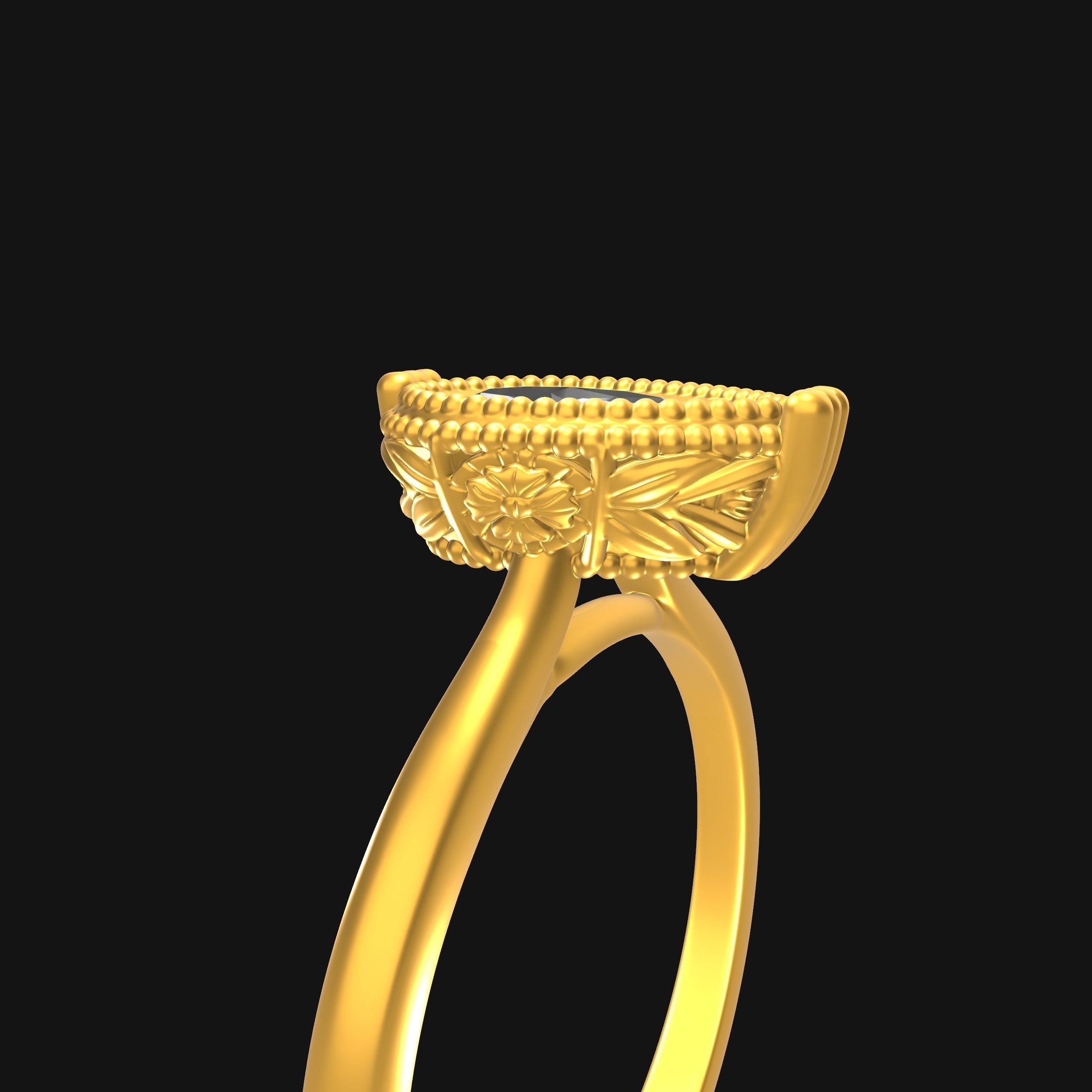 Pear Solitaire Engagement Ring 3D print model_14