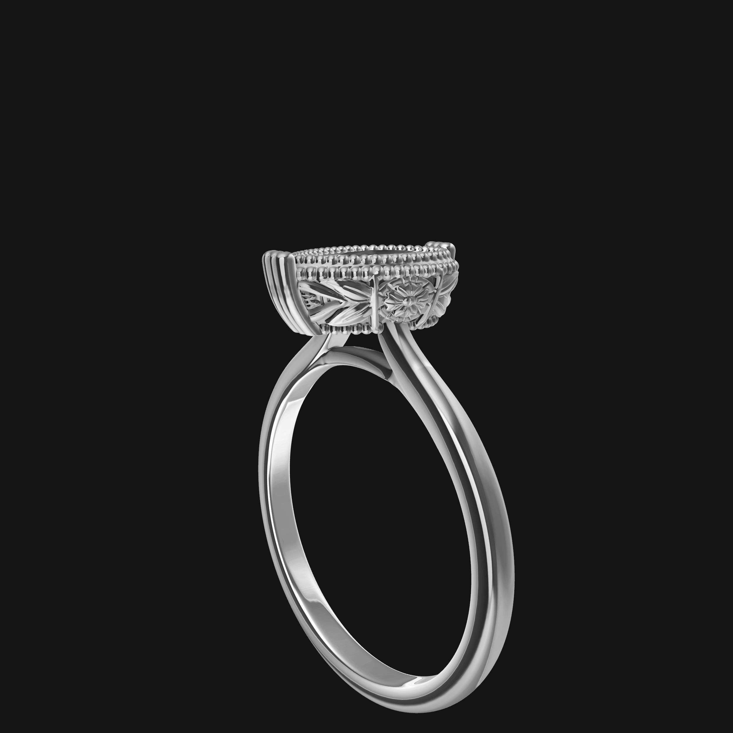 Pear Solitaire Engagement Ring 3D print model_18