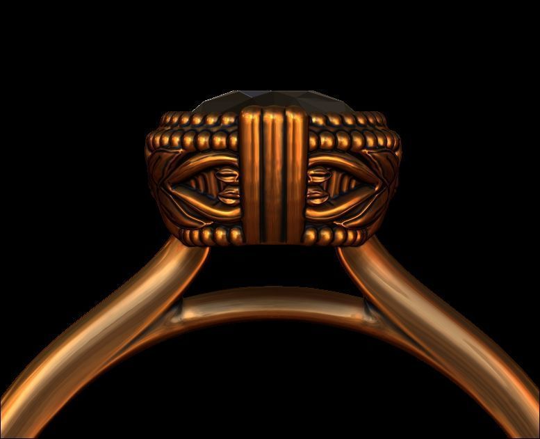 Pear Solitaire Engagement Ring 3D print model_4