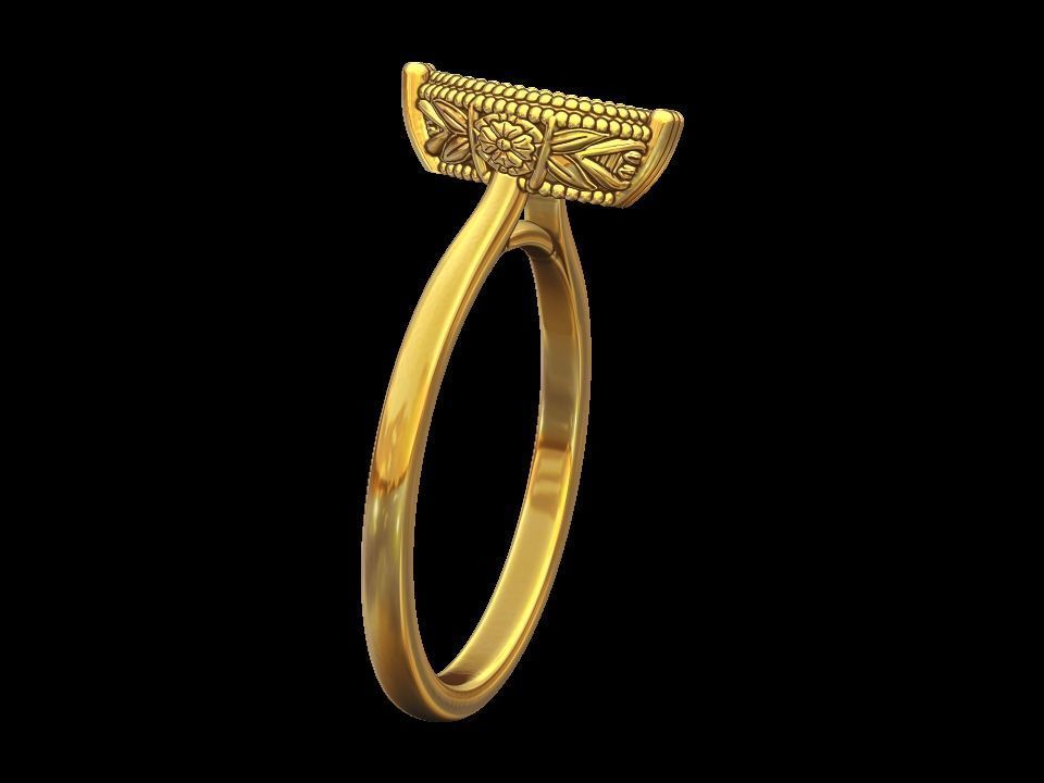 Pear Solitaire Engagement Ring 3D print model_26