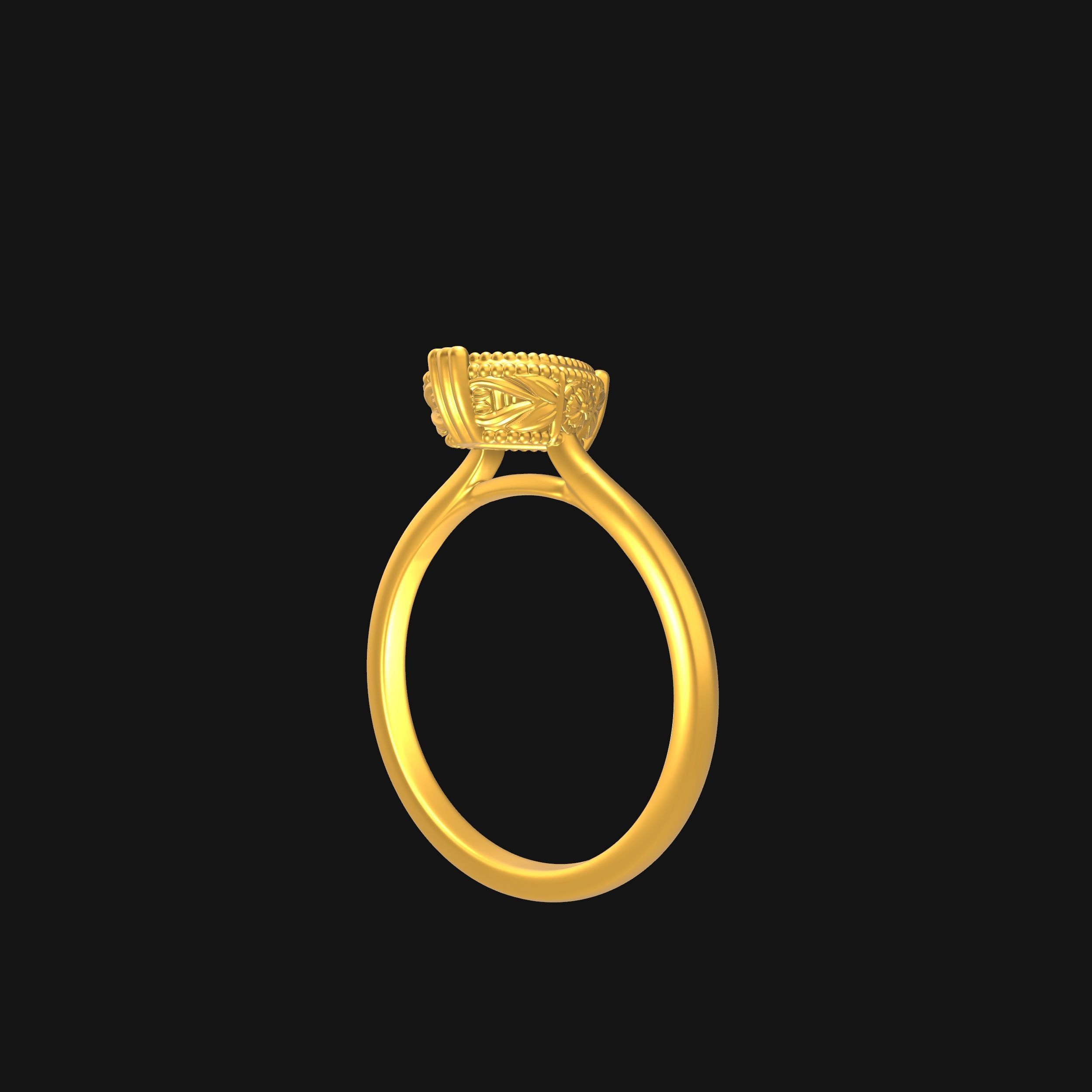 Pear Solitaire Engagement Ring 3D print model_13