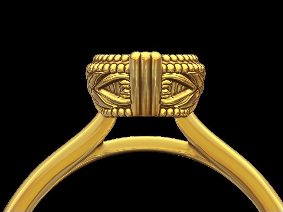 Pear Solitaire Engagement Ring 3D print model_29