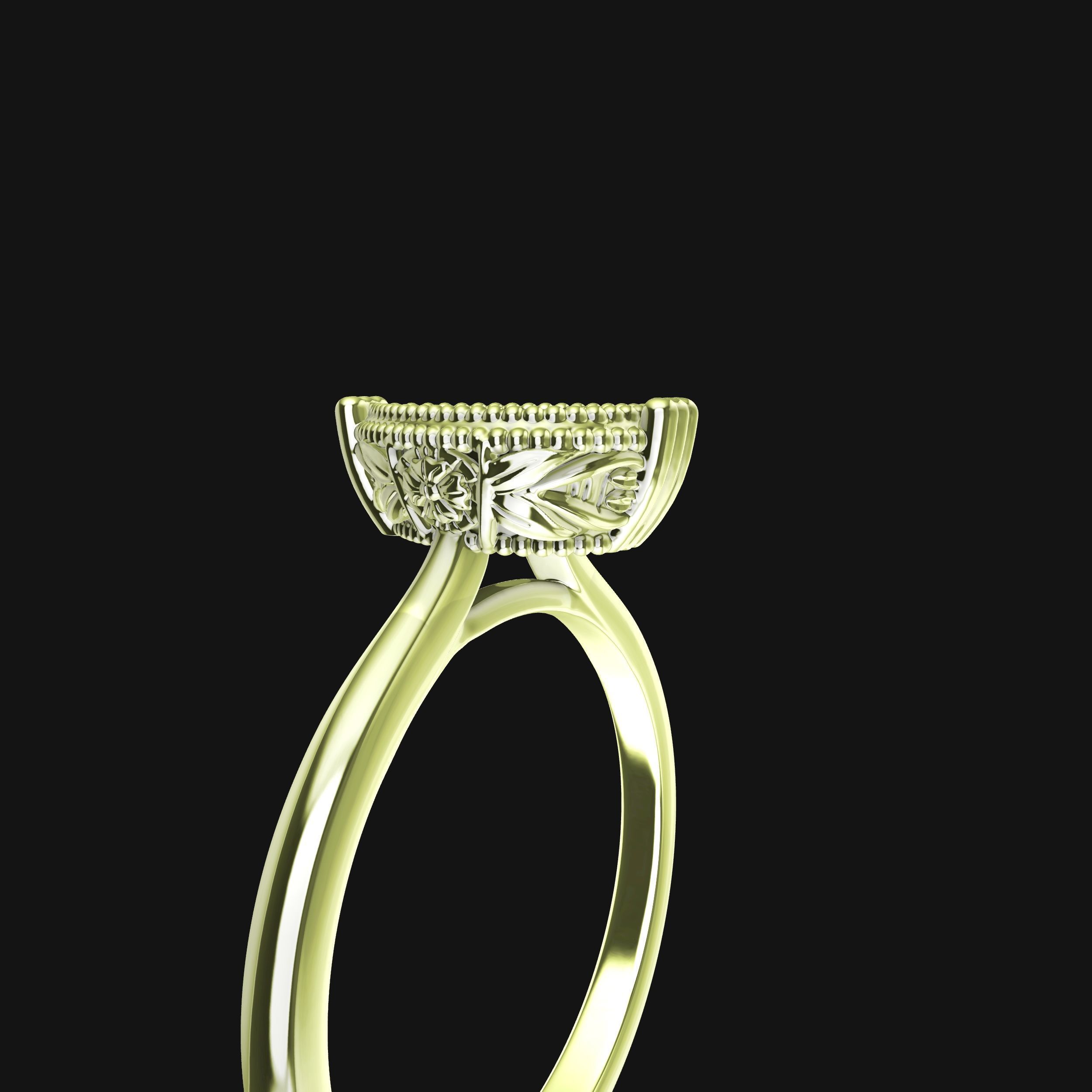 Pear Solitaire Engagement Ring 3D print model_24