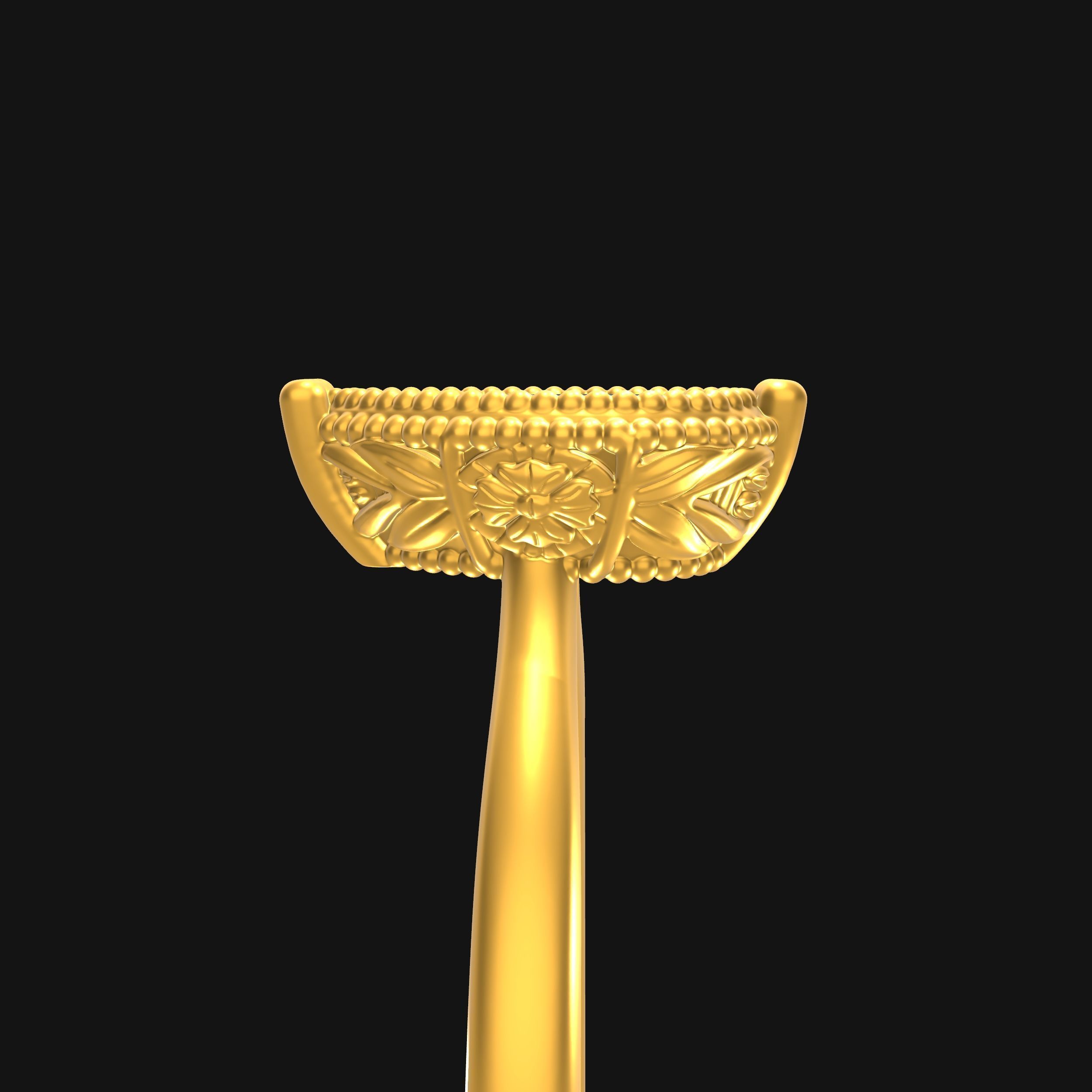 Pear Solitaire Engagement Ring 3D print model_10