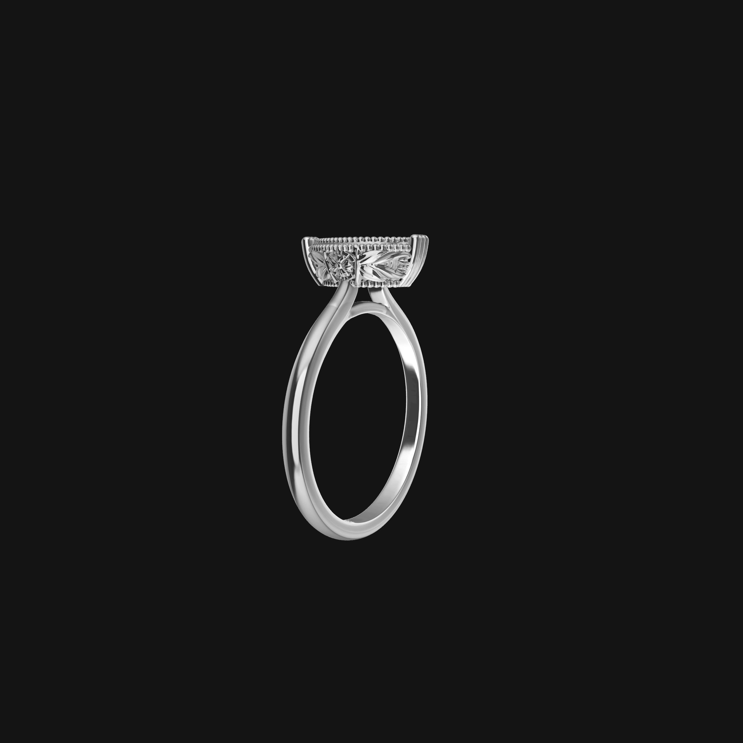 Pear Solitaire Engagement Ring 3D print model_22