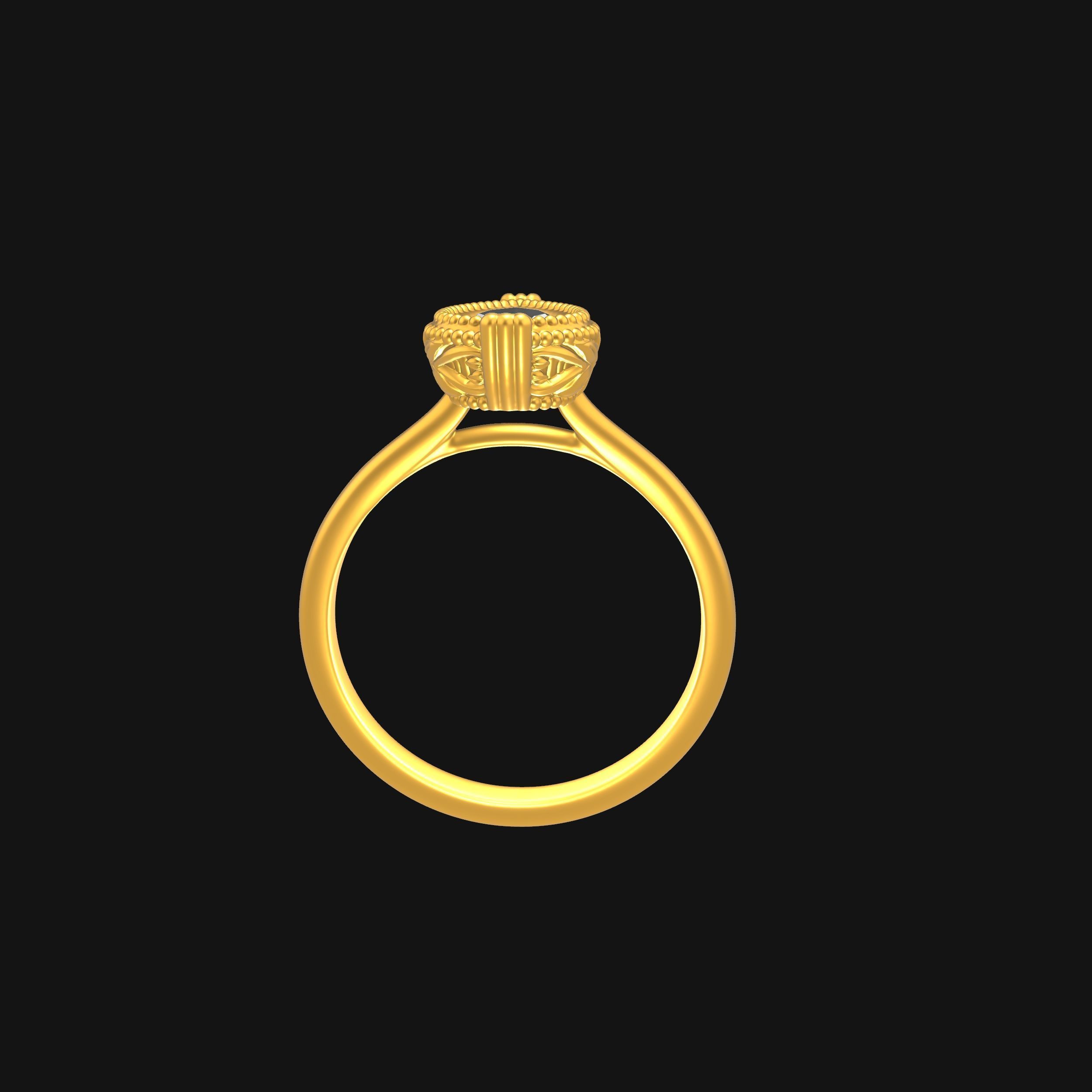 Pear Solitaire Engagement Ring 3D print model_12