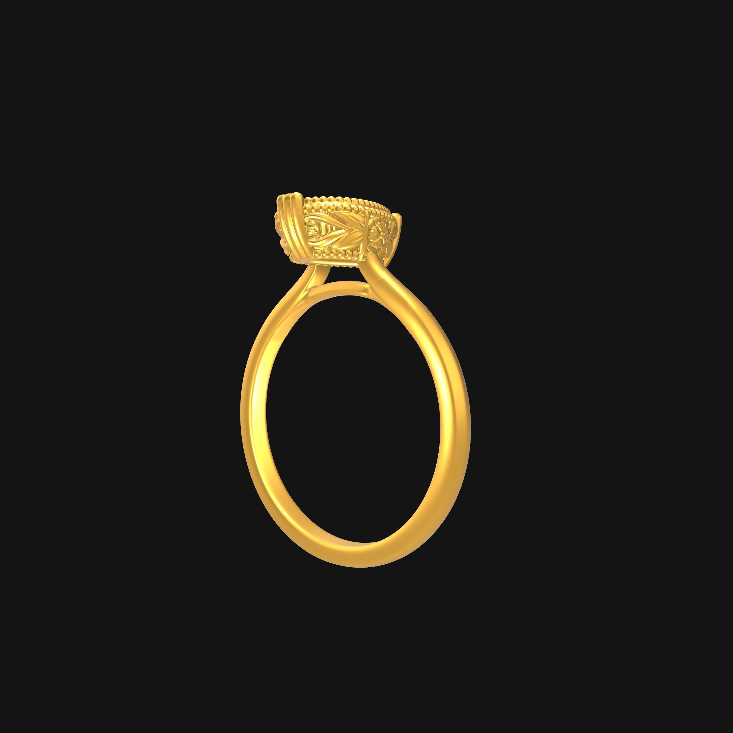 Pear Solitaire Engagement Ring 3D print model_11