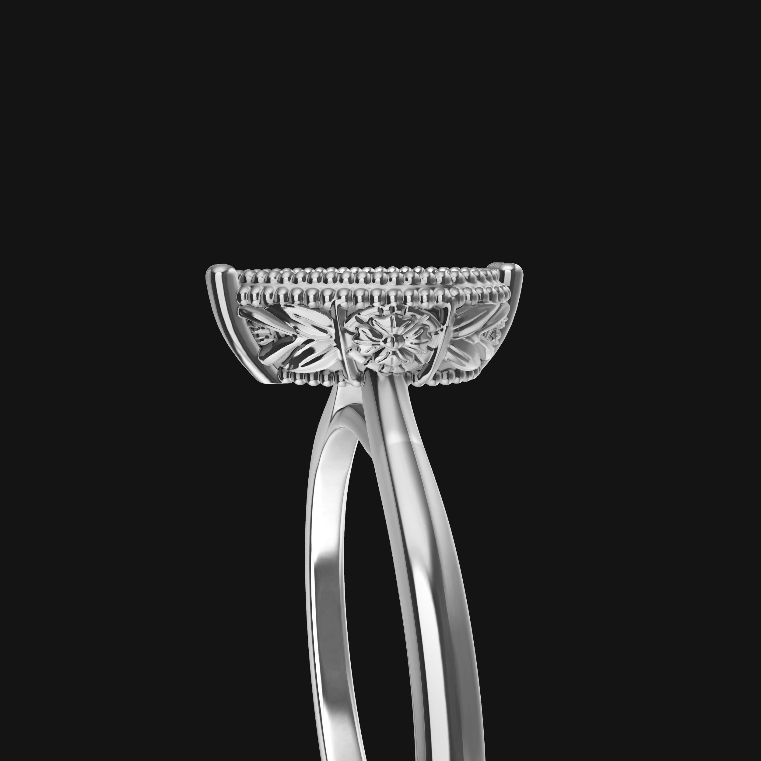Pear Solitaire Engagement Ring 3D print model_19