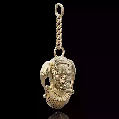 Skull joker key holder silver gold printable jewelry 3D model