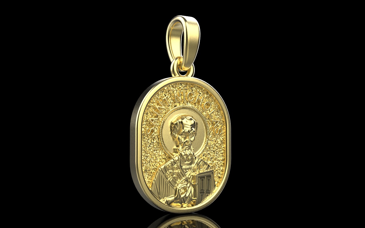 Saint Nicholas protect us pendant model 994 3D print model_36