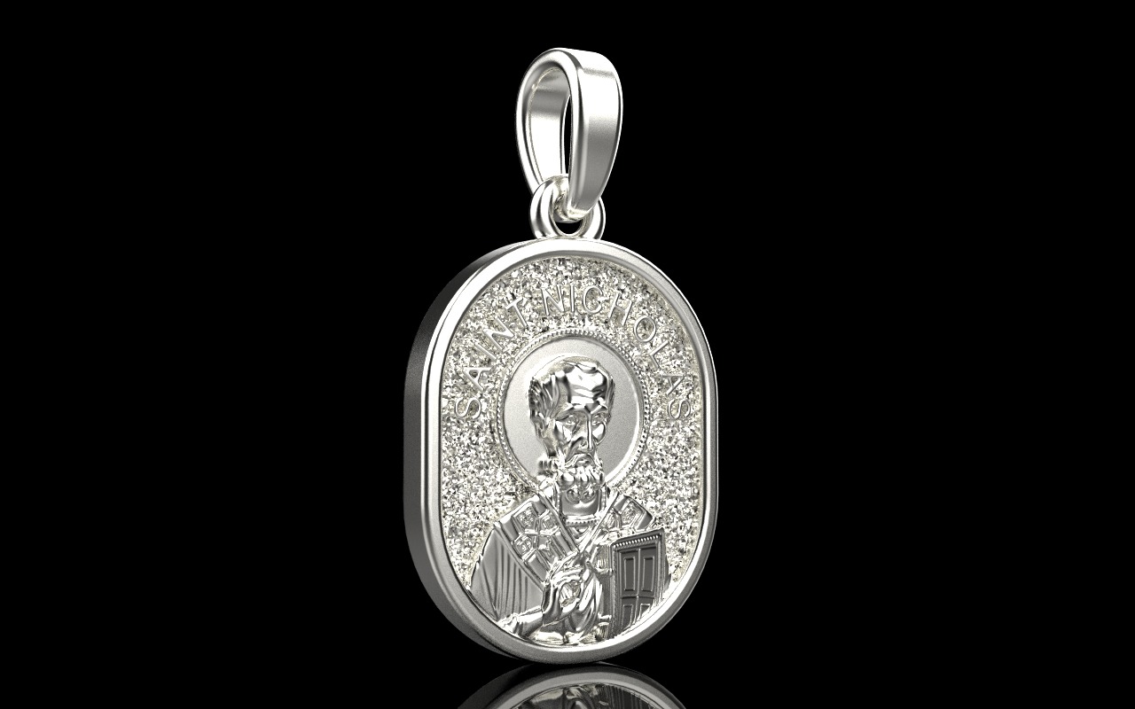 Saint Nicholas protect us pendant model 994 3D print model_39