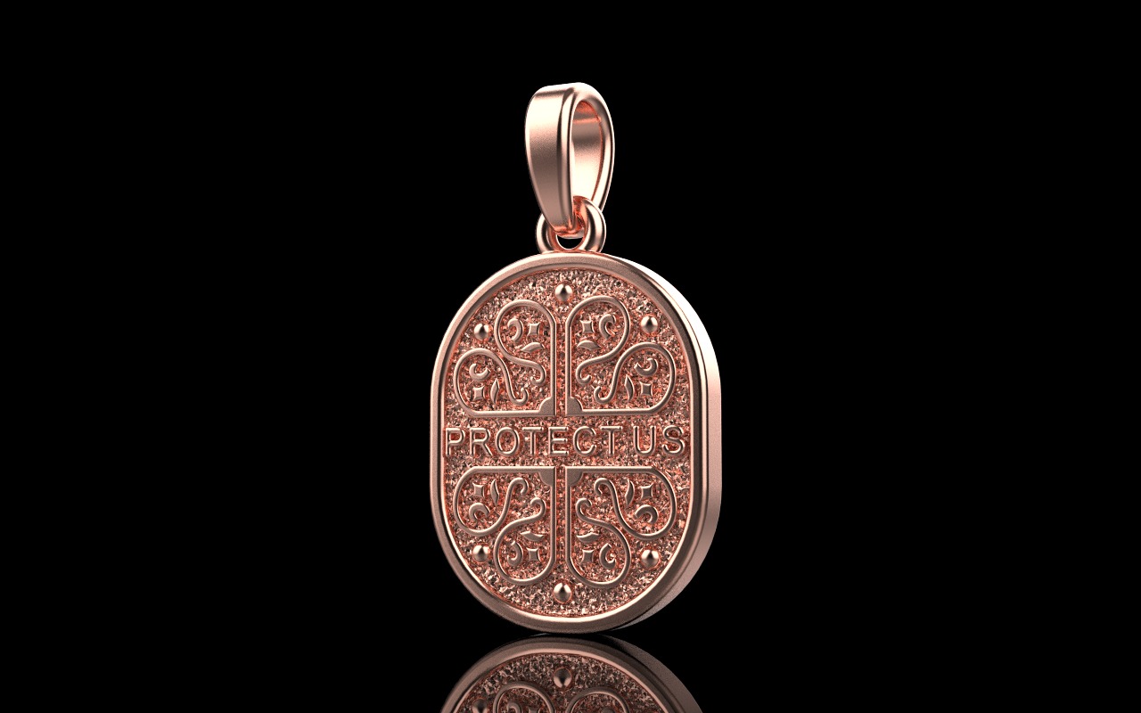Saint Nicholas protect us pendant model 994 3D print model_26