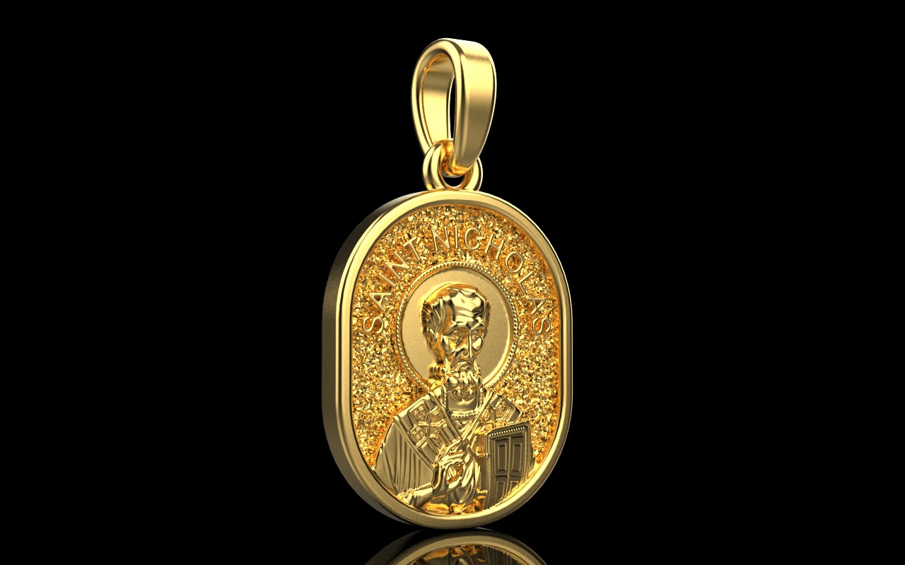 Saint Nicholas protect us pendant model 994 3D print model_34