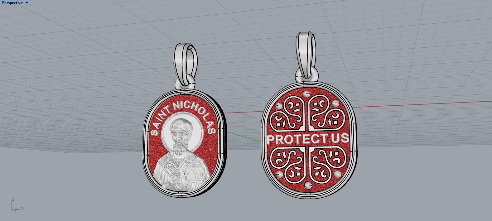 Saint Nicholas protect us pendant model 994 3D print model_4