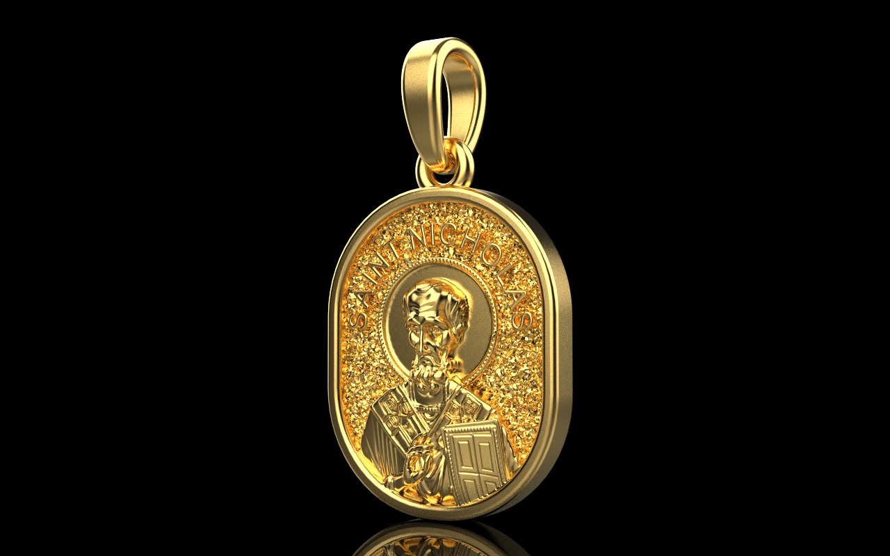 Saint Nicholas protect us pendant model 994 3D print model_40