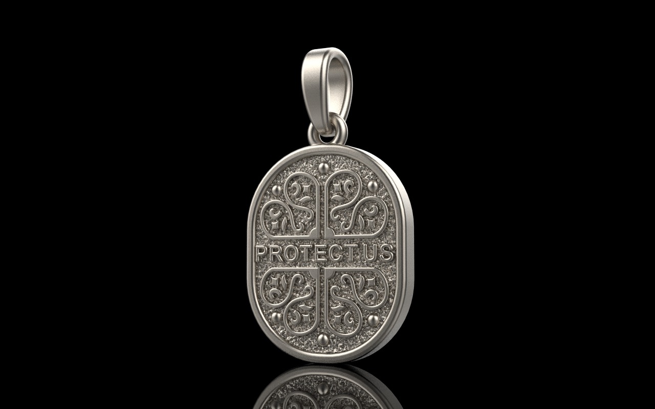 Saint Nicholas protect us pendant model 994 3D print model_25