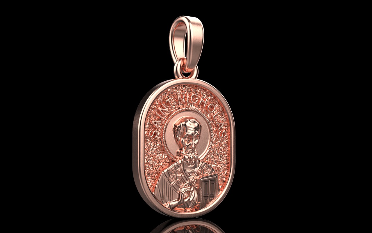 Saint Nicholas protect us pendant model 994 3D print model_37