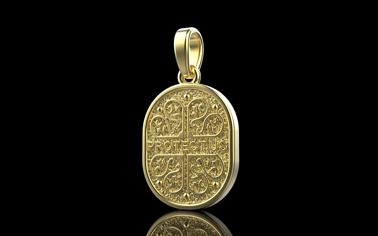 Saint Nicholas protect us pendant model 994 3D print model_24