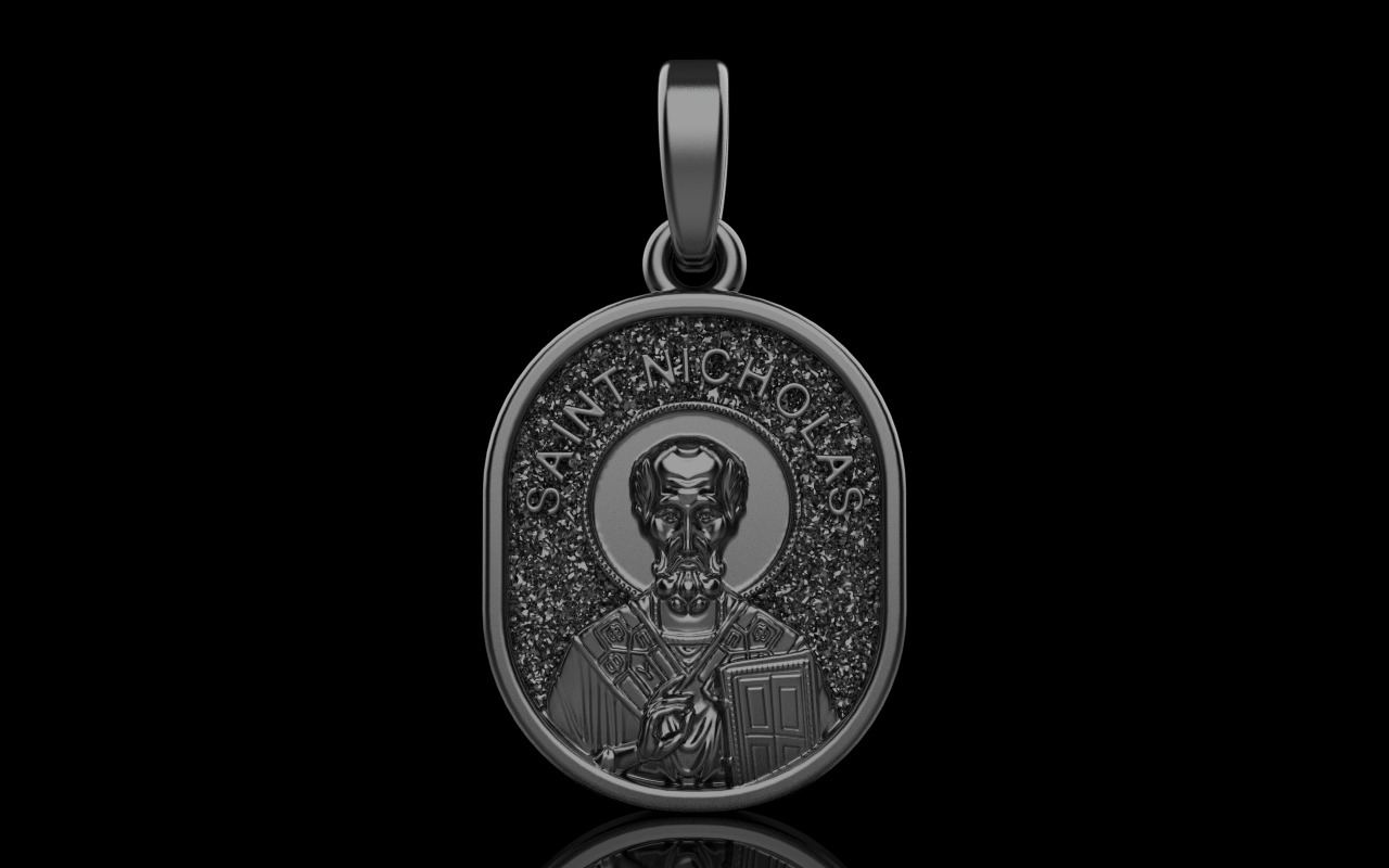 Saint Nicholas protect us pendant model 994 3D print model_32