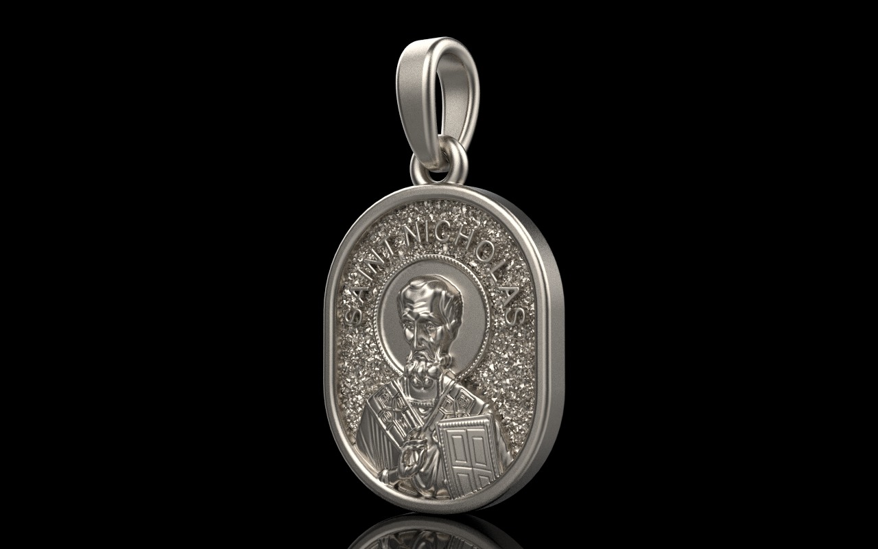 Saint Nicholas protect us pendant model 994 3D print model_2