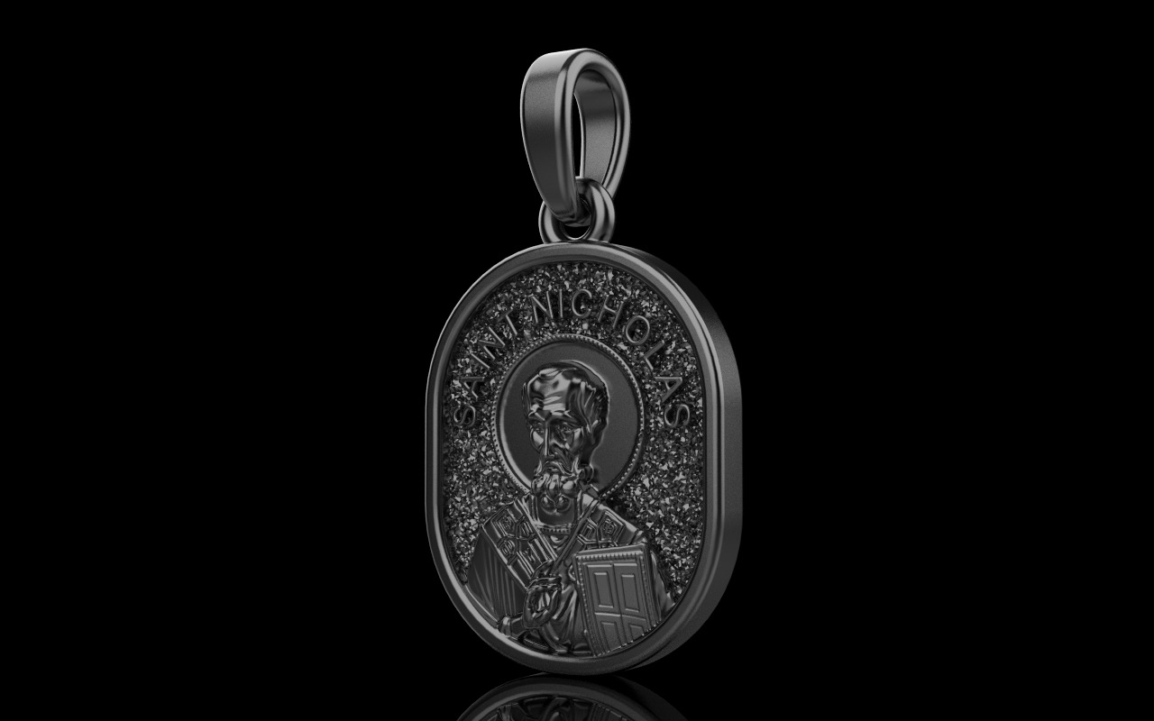 Saint Nicholas protect us pendant model 994 3D print model_43