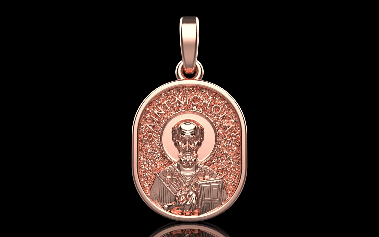 Saint Nicholas protect us pendant model 994 3D print model_31