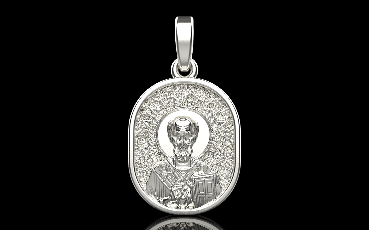 Saint Nicholas protect us pendant model 994 3D print model_33
