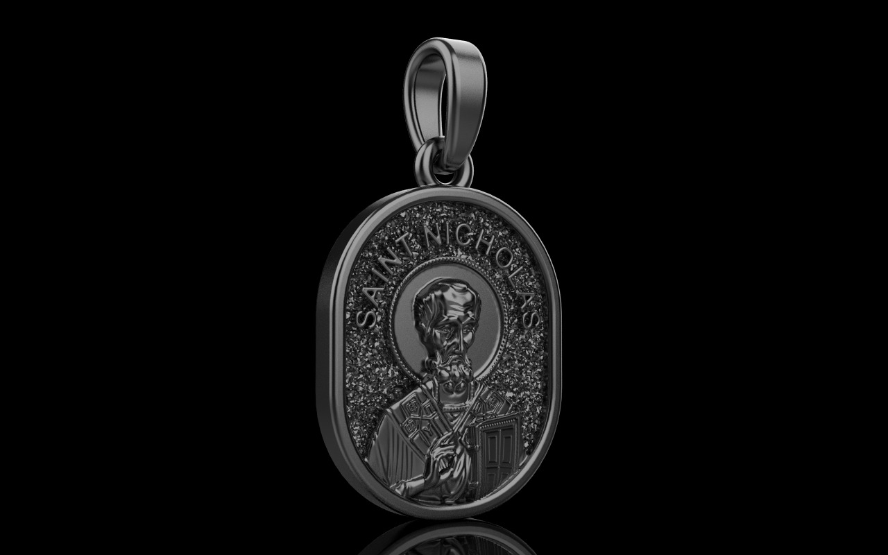 Saint Nicholas protect us pendant model 994 3D print model_38