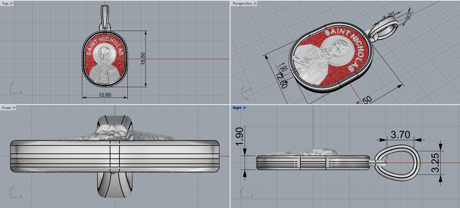 Saint Nicholas protect us pendant model 994 3D print model_5