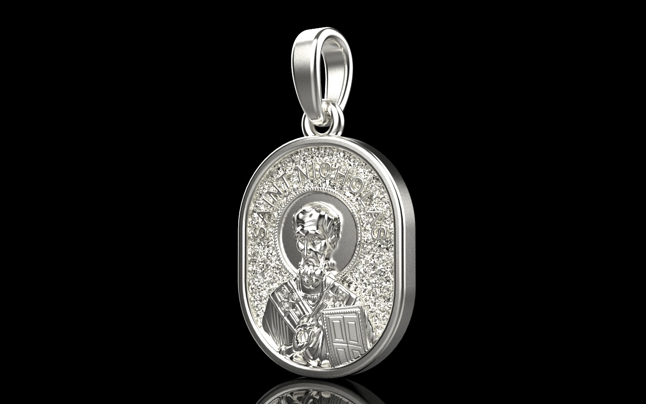 Saint Nicholas protect us pendant model 994 3D print model_44