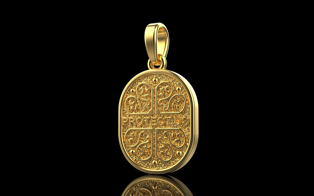 Saint Nicholas protect us pendant model 994 3D print model_23