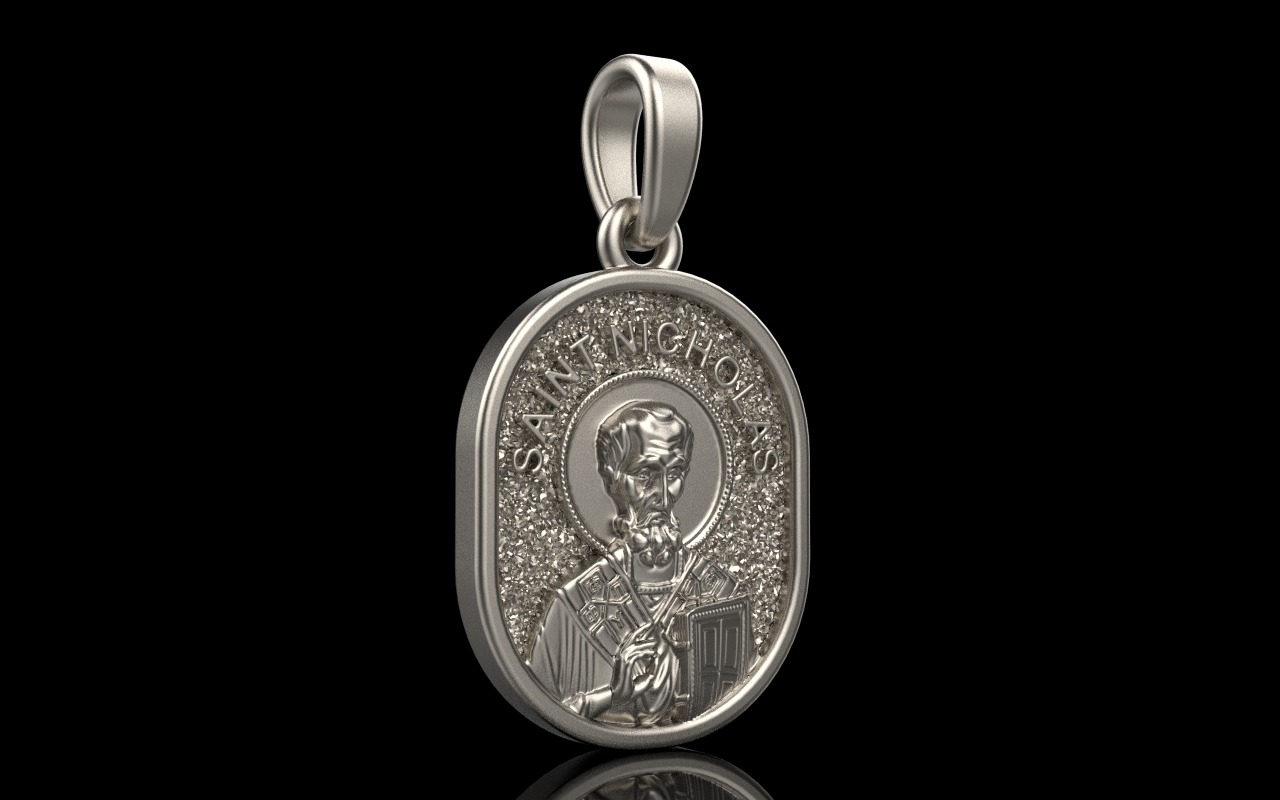 Saint Nicholas protect us pendant model 994 3D print model_3