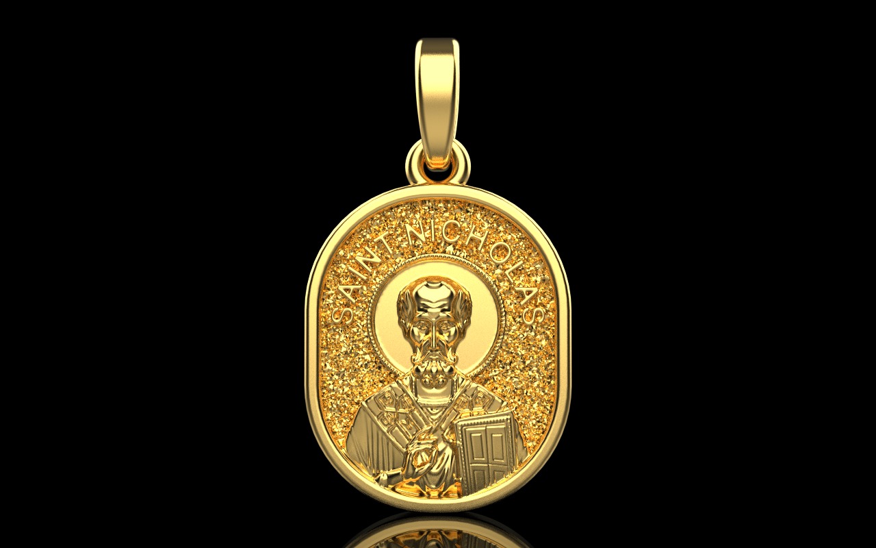 Saint Nicholas protect us pendant model 994 3D print model_29
