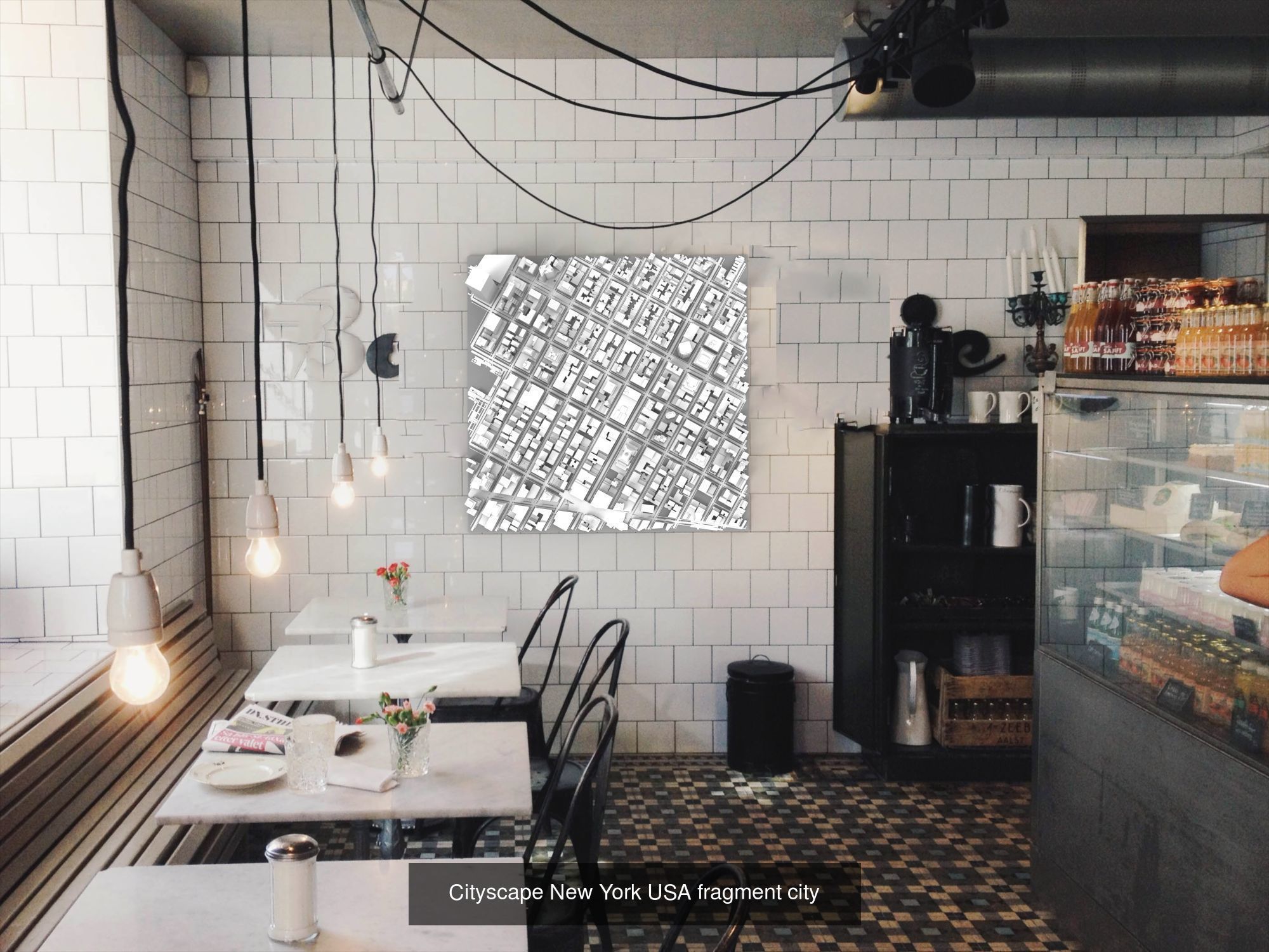 Collection of 5 scenes Fragments of the city New York _9