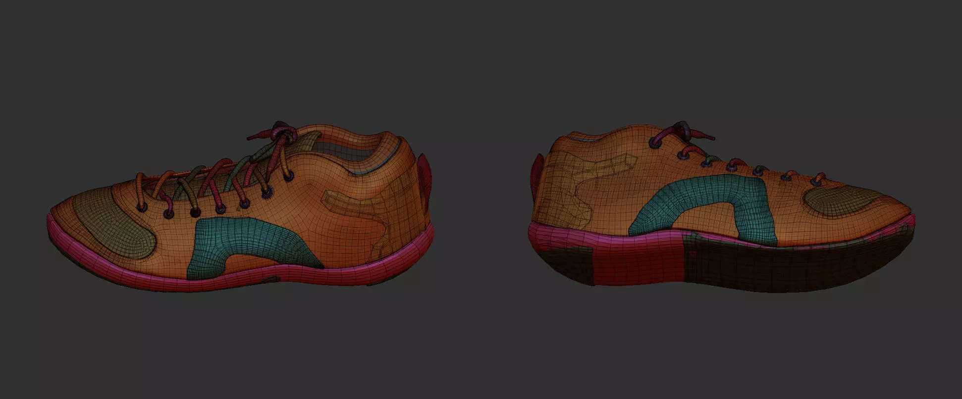 sports shoe Low-poly 3D model_0