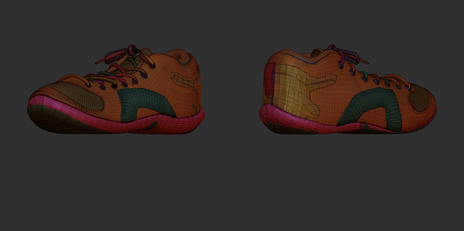 sports shoe Low-poly 3D model_2