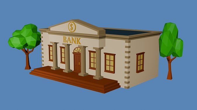 Low Poly Bank Free low-poly 3D model
